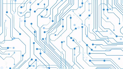 Simple circuit board pattern, blue and white color scheme. Technology background. 
