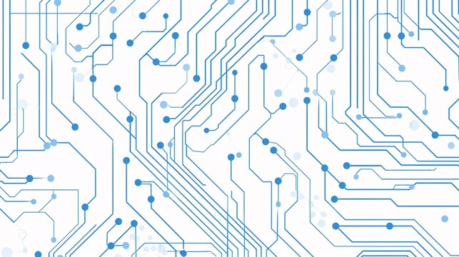 Simple circuit board pattern, blue and white color scheme. Technology background. 
