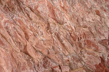 Natural stone texture of red iron oxide rocks