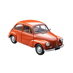 Fototapeta premium old red toy car, isolated on transparent background Remove png, Clipping Path, pen tool