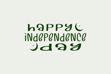 Fototapeta premium happy independence day pakistan 14th of august. vector illustration of pakistan independence day 3d letter text typography. Green Moon and star poster, banner , template background, design