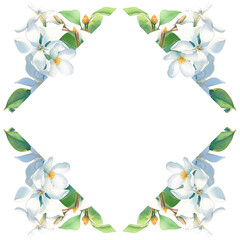 Fototapeta premium Floral Watercolor Frame Art, Colorful Watercolor Frame Illustration, Botanical Watercolor Frame, Elegant Watercolor Borders for Invitations, Creative Watercolor Frames for Graphic Design