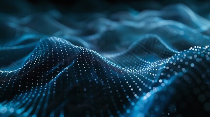 Abstract 3D mesh with wireframe designs, glowing against a dark backdrop, highlighting the intricacies of digital structures and modern architectural concepts