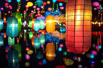 Experience the mesmerizing glow of colorful lanterns at the Australian Lantern Festival.