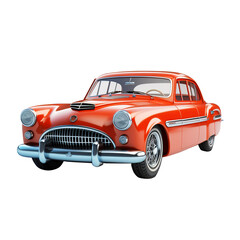 Red toy car, isolated on transparent background Remove png, Clipping Path, pen tool 