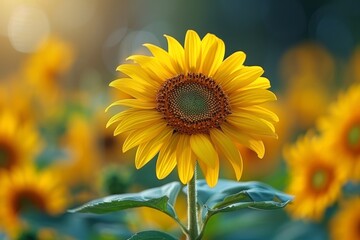 Vibrant sunflowers in a field, representing summer and happiness.