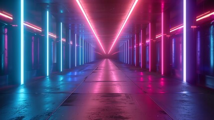 Neon light holograms with scifi visuals and futuristic elements, providing a glimpse into the possibilities of technology and design in a visually striking and dynamic format