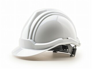 Fototapeta premium White hard hat black helmet clip