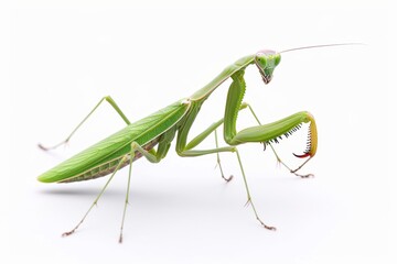 praying mantis isolated on white