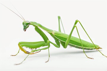 praying mantis isolated on white