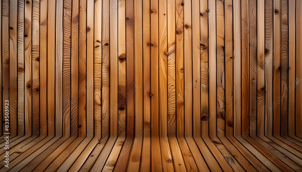 Poster detail of a wooden wall with a linear relief and texture