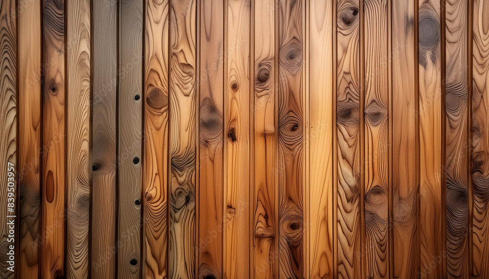 Poster detail of a wooden wall with a linear relief and texture