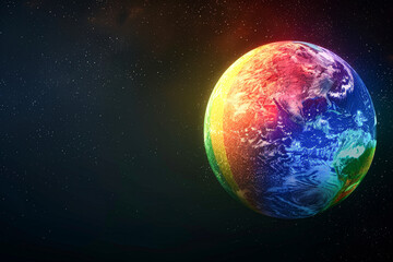 Fototapeta premium A colorful planet with a blue and green swirls