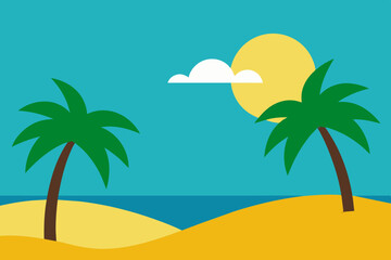 beach vector illustration