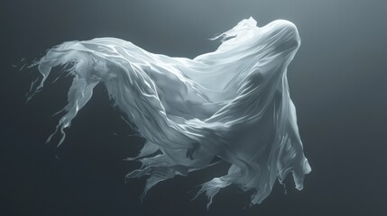 Fototapeta premium A ghostly figure floating in the air, with a spooky ethereal glow.