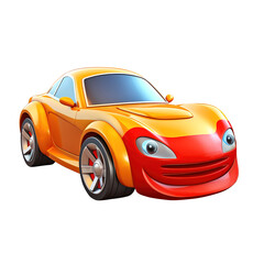 Fototapeta premium Car Cartoon 3d Illustration transparent background, png
