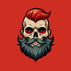 great beard in a skull