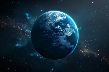 Fototapeta premium panoramic view of earth in space