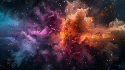 background about space with view of vibrant galaxies and stars