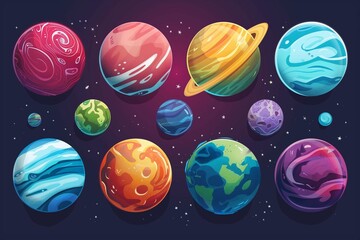 vector illustration of space and space planets