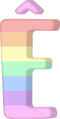 Uppercase Letter Ê colorful alphabet