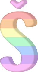 Uppercase Letter Š colorful alphabet
