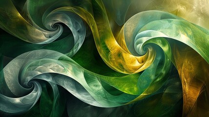 Green And Yellow Abstract Swirling Pattern