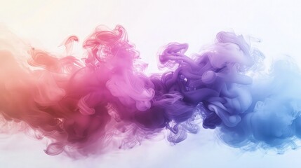 Fototapeta premium A colorful smoke explosion isolated on white background.