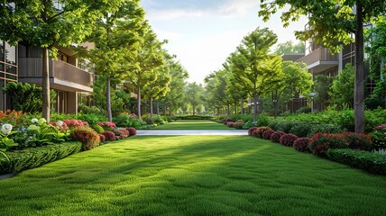 Beautiful Garden Path with Lush Greenery