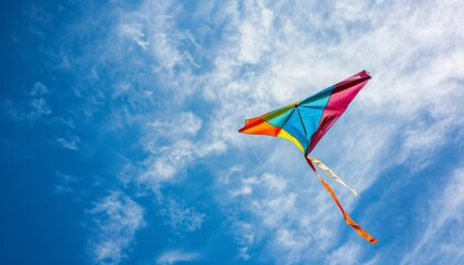 Vibrant Kite Soaring in the Azure Spring Sky