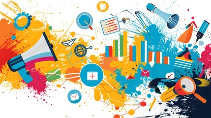 Obraz premium Business analytics and marketing design.