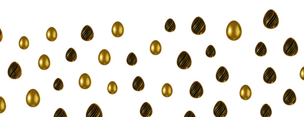 Abstract luxury golden easter eggs isolated