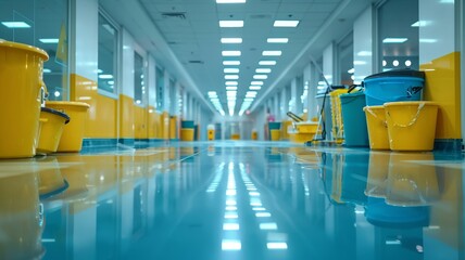 Clean Shiny Floor In Modern Commercial Building