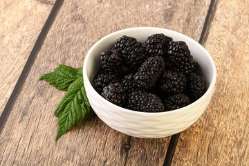 Natural organic blackberry in the bowl