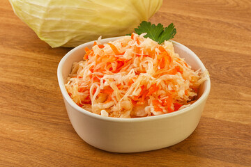 Sauerkraut - pickled cabbage in the bowl