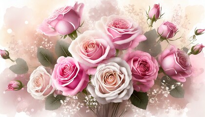 Obraz premium bouquet of pink roses