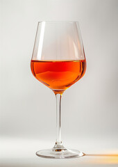 Aperol in the wine glass on the light grey background