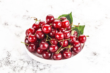 Ripe sweet juicy cherry heap