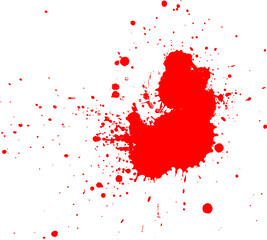 red watercolor dropped splash splatter on white background