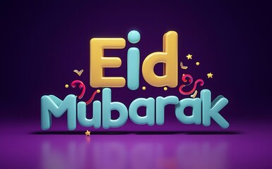 Eid Mubarak typography, celebration design Generative AI