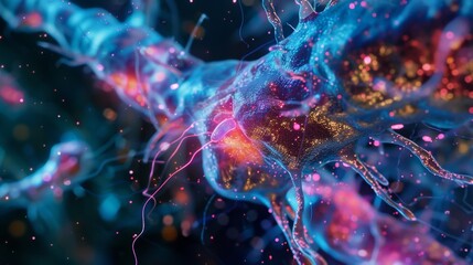 The moment of neurotransmitter release captured in a synapse with individual vesicles spewing out their contents