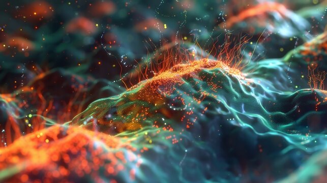 A fluorescence microscopy image capturing the distribution of a specific type of membrane receptor on the surface of a living cell