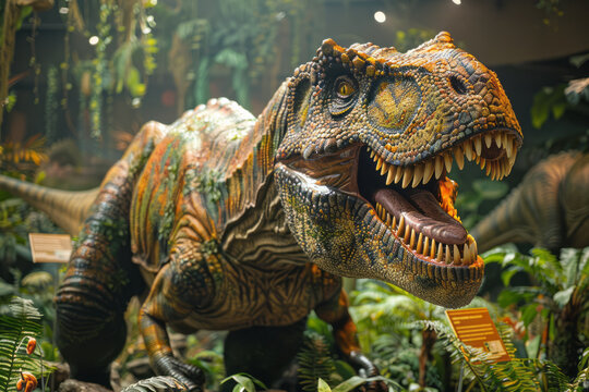 An exhibit highlighting the diversity of dinosaur species, with comparison charts and fossil replicas,