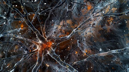 A network of glial cells providing physical and nutritional support for overstressed neurons in response to brain injury