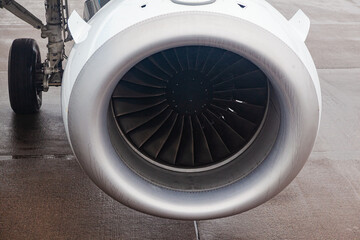 Aircraft turbine installed on a passenger aircraft.