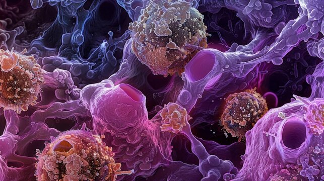 Electron micrograph of apoptotic cells showing the formation of membranebound apoptotic bodies a hallmark of programmed cell death