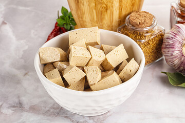 Vegan cuisine - organic tofu cheese