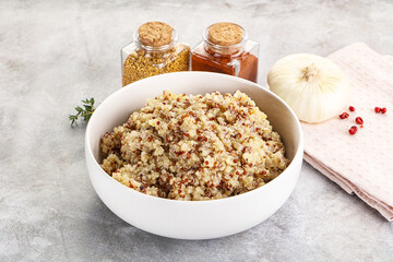 Vegan cuisine - boiled quinoa cereal