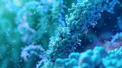 Fototapeta premium A closeup of a single protein chain undergoing the essential process of folding in the endoplasmic