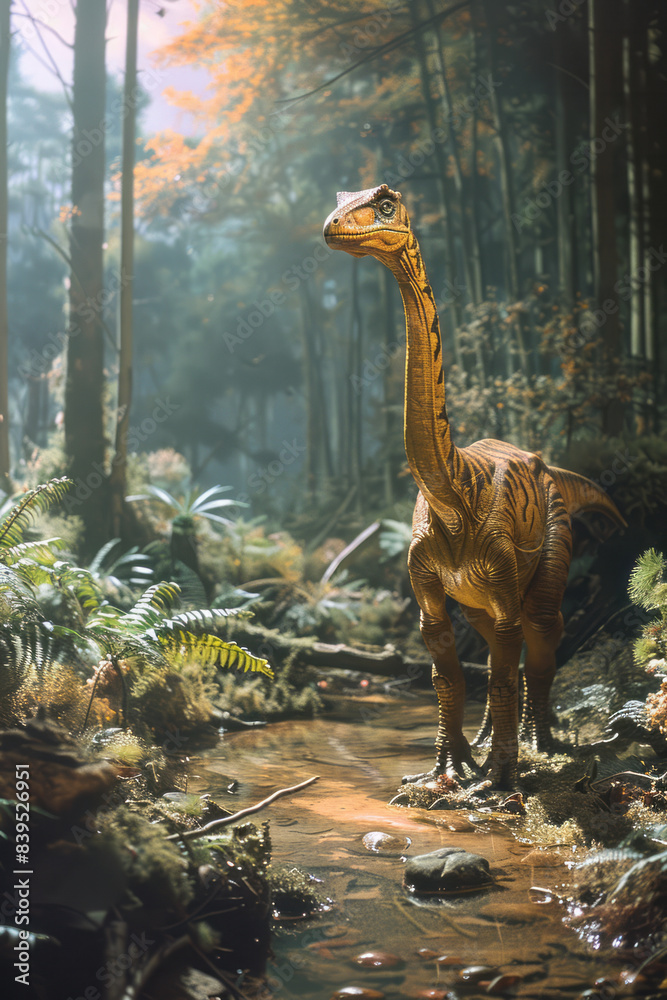 Poster a display of dinosaur art and illustrations, showcasing how scientists and artists bring these ancie